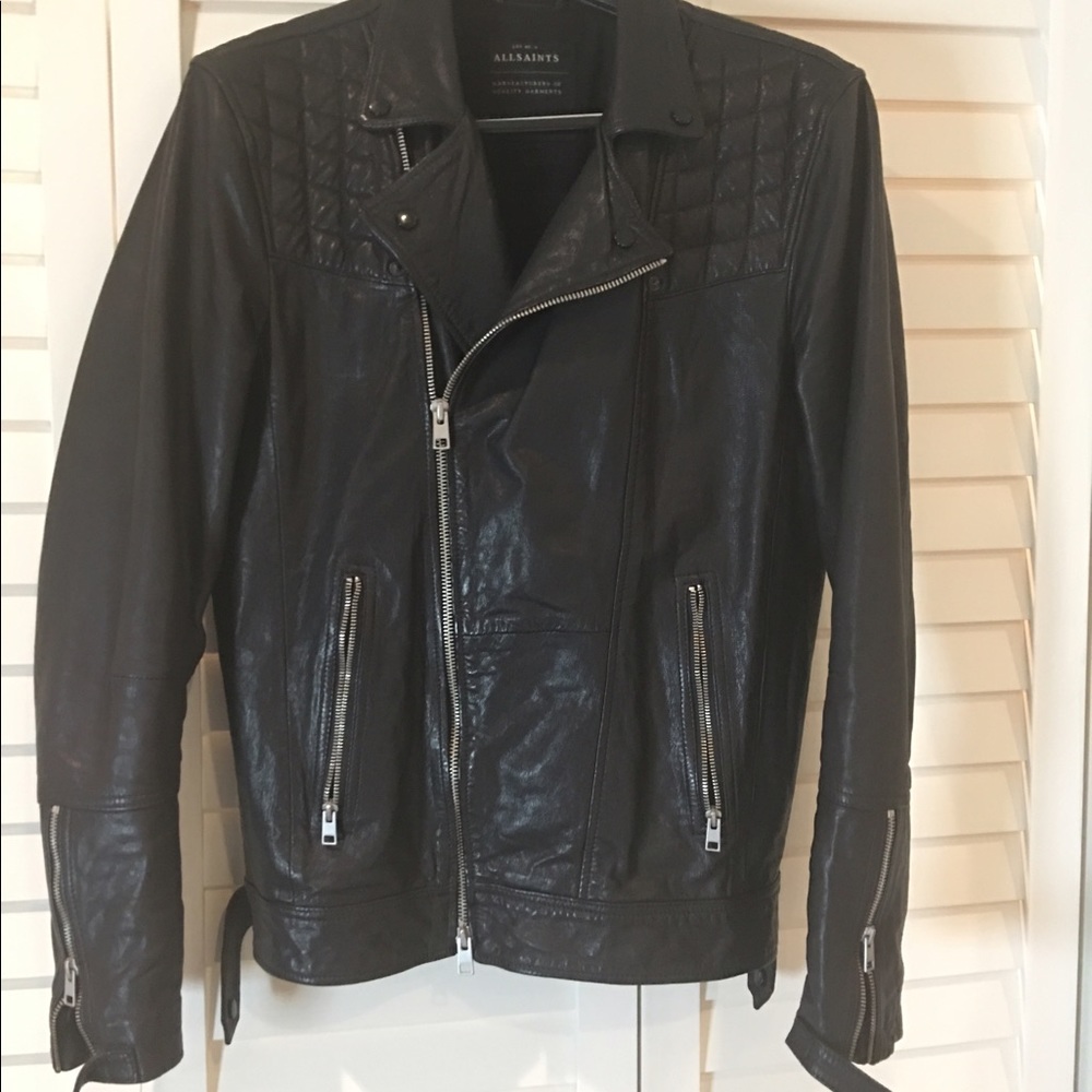 All Saints black leather jacket